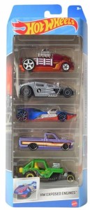 Hot Wheels - Pięciopak samochodzików –Exposed Engines  HLY79