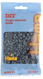 Koraliki Hama MIDI 1000 Koralików 207-71 Kolor Ciemny Popielaty