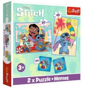Trefl - Stitch - Puzzle 2w1 + memory - Lilo i Stitch Wesoły dzień - 93585 