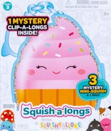Squishmallows – Zestaw Clip-a-longs – Brelok  + 3 figurki- SQAL0081