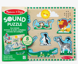 Melissa & Doug Drewniane puzzle dźwiękowe Zoo - 00727 