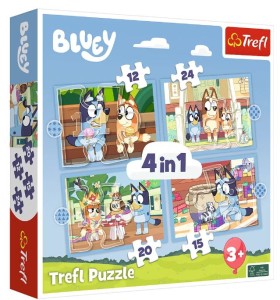 Trefl – Puzzle 4w1 – Bluey i jego świat- 34637