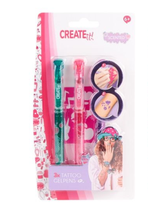 Create It! – Zestaw 3 długopisów do tatuażu + 2 szablony - 29521