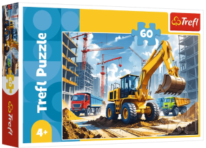 Trefl 17406 Puzzle Traktor koparko-ładowarka 60 elementów 