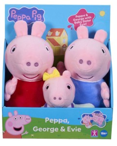 Świnka Peppa - Zestaw maskotek Świnka Peppa, George i Evie - 08423