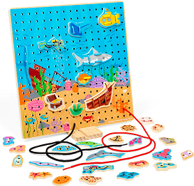 BigJigs - Drewniana Morska Przeplatanka do Nawlekania - 35032