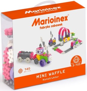 Marioinex - Klocki Waffle - Zestaw 140 elementów konstrukcyjnych dla dziewczynek - 90283