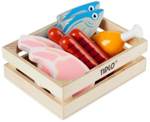 Tidlo - Drewniane jedzenie w skrzynce - Mięso i ryby T0104