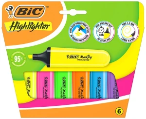 BIC – Zestaw zakreślaczy neonowych - 6 kolorów 8130