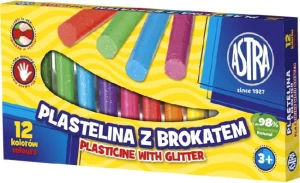 Astra - Plastelina z brokatem 12 kolorów - 0637