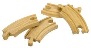 BigJigs - Zestaw 4 torów Krótki Łuk do kolejek drewnianych BJT110