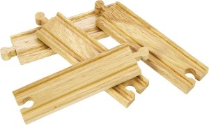BigJigs - Zestaw 4 torów prostych średnich do kolejek drewnianych BJT101
