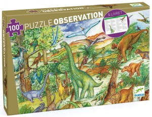 DJECO – Puzzle obserwacyjne 100 el. – Dinozaury 07424