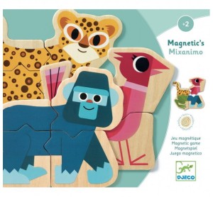 DJECO – Magnetyczne puzzle ze zwierzątkami - 24 elementy - Mixanimo 03126