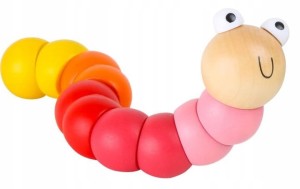BigJigs BJ969 Drewniany Wesoły Robaczek RÓŻOWY