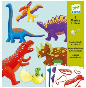 DJECO 09680 Zestaw kreatywny – Ruchome postacie DINOZAURY