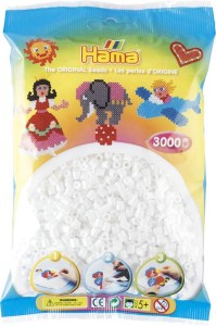 Koraliki Hama MIDI 3000 Koralików 201-01 Kolor Biały