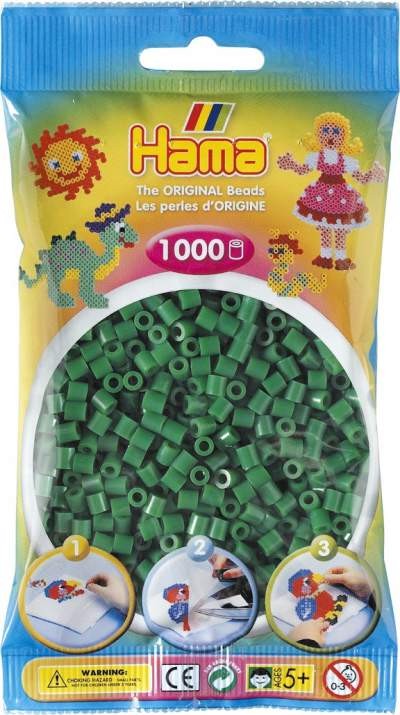 Koraliki Hama MIDI 1000 Koralików 207-10 Kolor Zielony