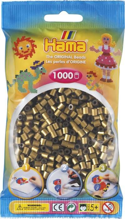 Koraliki Hama MIDI 1000 Koralików 207-63 Kolor Ciemny Złoty