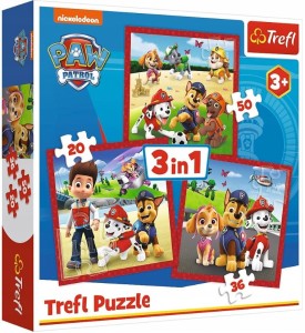Trefl - Puzzle 3w1 - Wesołe Psiaki Psi Patrol 34867
