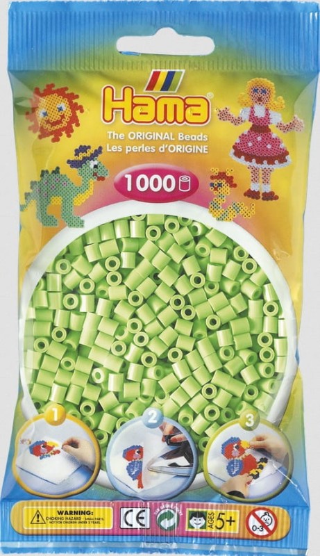 Koraliki Hama MIDI 1000 Koralików 207-47 Kolor Zielony Pastelowy