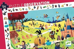 DJECO 07561 Puzzle Obserwacyjne - 54 elementy - Bajki