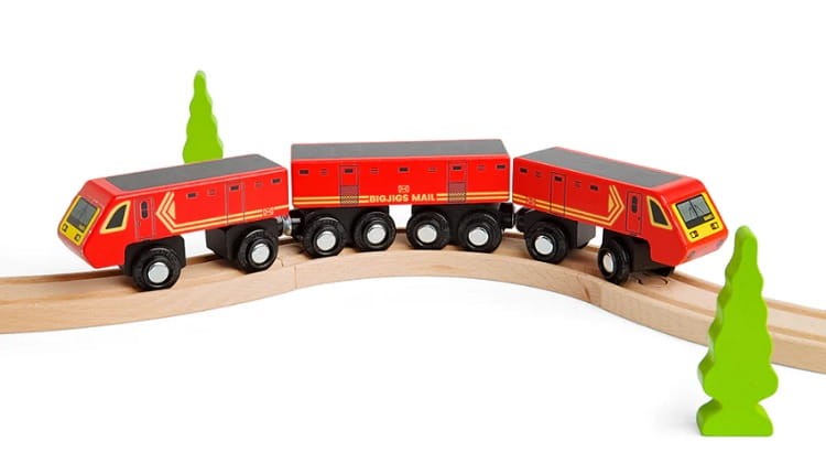 BigJigs - Kolejka drewniana - Pociąg pocztowy BJT501