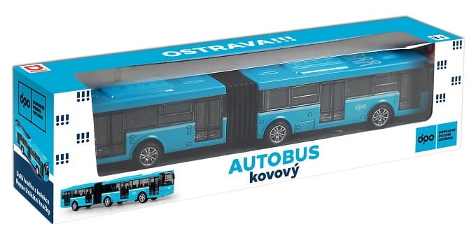 Rappa 235564 Metalowy autobus przegubowy 18 cm