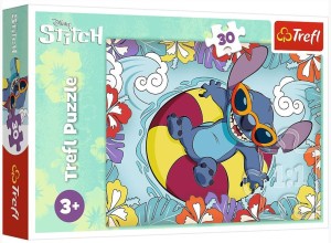 Trefl - Puzzle 30 elementów - Lilo & Stitch na wakacjach- 18305